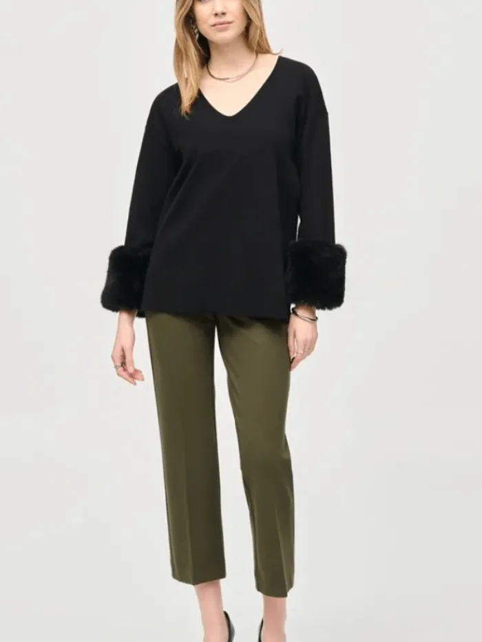 joseph_ribkoff_womens_swe_1.webp Joseph Ribkoff Knitwear | Gifts Under £250^Women's Sweater Knit Tunic With Furry Cuffs 243955 Col