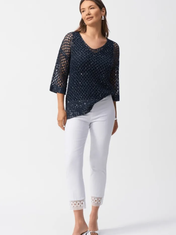 joseph_ribkoff_womens_whi_4.webp Joseph Ribkoff Trousers | Gifts Under £250^Women's White Millennium Cropped Pull On Trousers 25105