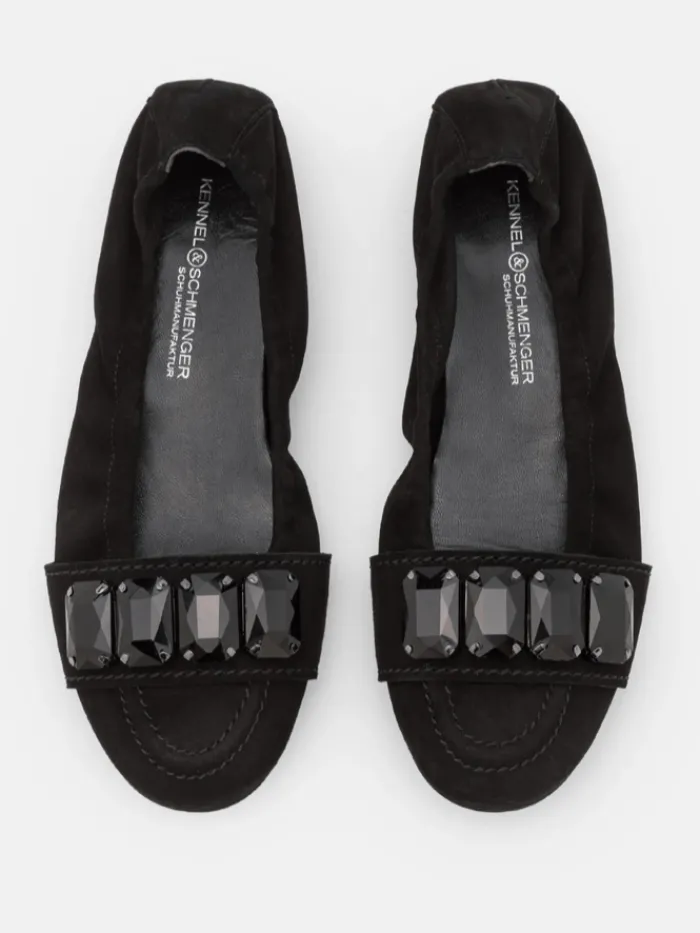 kennel_amp_schmenger_flat_0-1.webp Kennel u0026 Schmenger Footwear | Footwear^Kennel & Schmenger Flat Black Suede Malu Shoes 91-10060-480