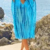 Lindsey Brown Resortwear Beachwear | Luxury Gifts^Lindsey Brown Daiquiri Turquoise Blue Silk Sparkly Kaftan