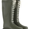 Ilse Jacobsen Footwear | Footwear^llse Jacobsen Long Length Rubber Lace Up Wellington Boots Army RUB1 41
