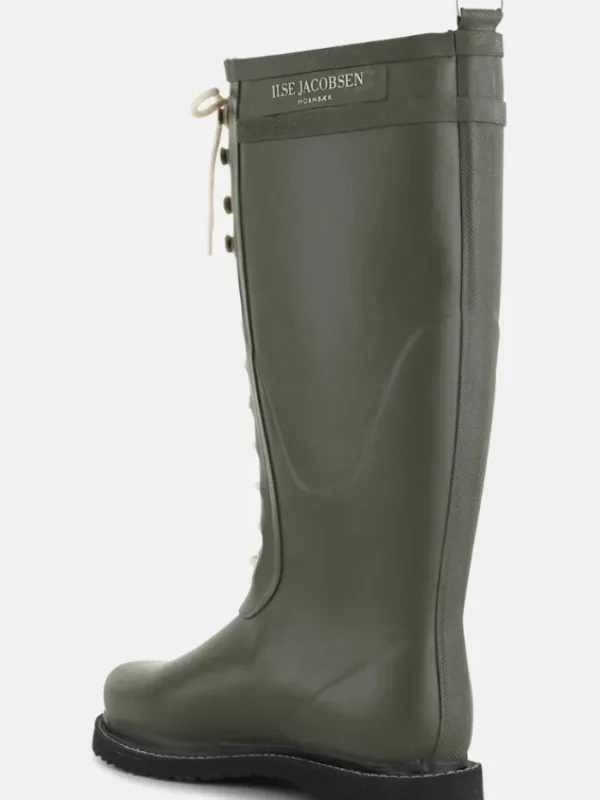 Ilse Jacobsen Footwear | Footwear^llse Jacobsen Long Length Rubber Lace Up Wellington Boots Army RUB1 41