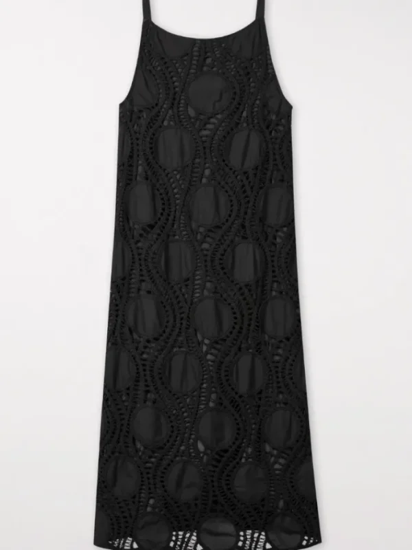 Luisa Cerano Dresses | Gifts Under £250^Black Slip Dress With Crochet Details 798490 3619 Col 001