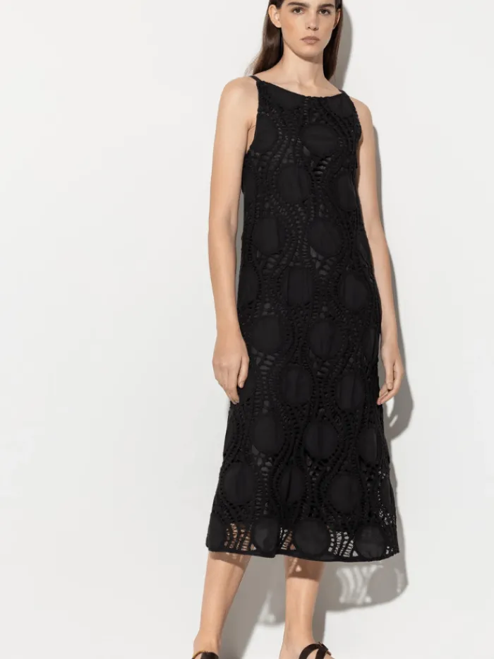 luisa_cerano_black_slip_d_1.webp Luisa Cerano Dresses | Gifts Under £250^Black Slip Dress With Crochet Details 798490 3619 Col 001