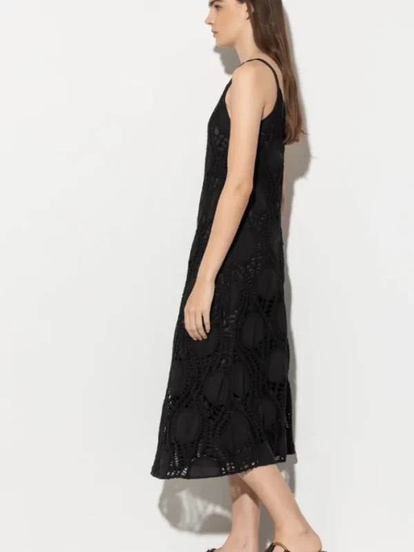 Luisa Cerano Dresses | Gifts Under £250^Black Slip Dress With Crochet Details 798490 3619 Col 001