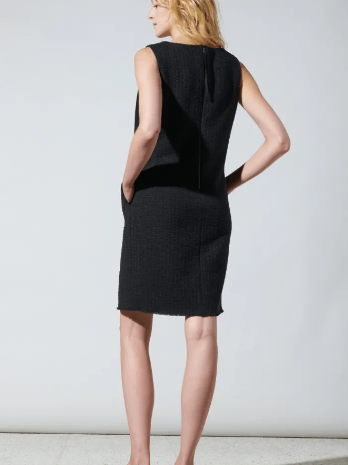 luisa_cerano_black_tweed__2.webp Luisa Cerano Dresses | Gifts Under £250^Black Tweed Look Shift Dress 778412 3506 0001