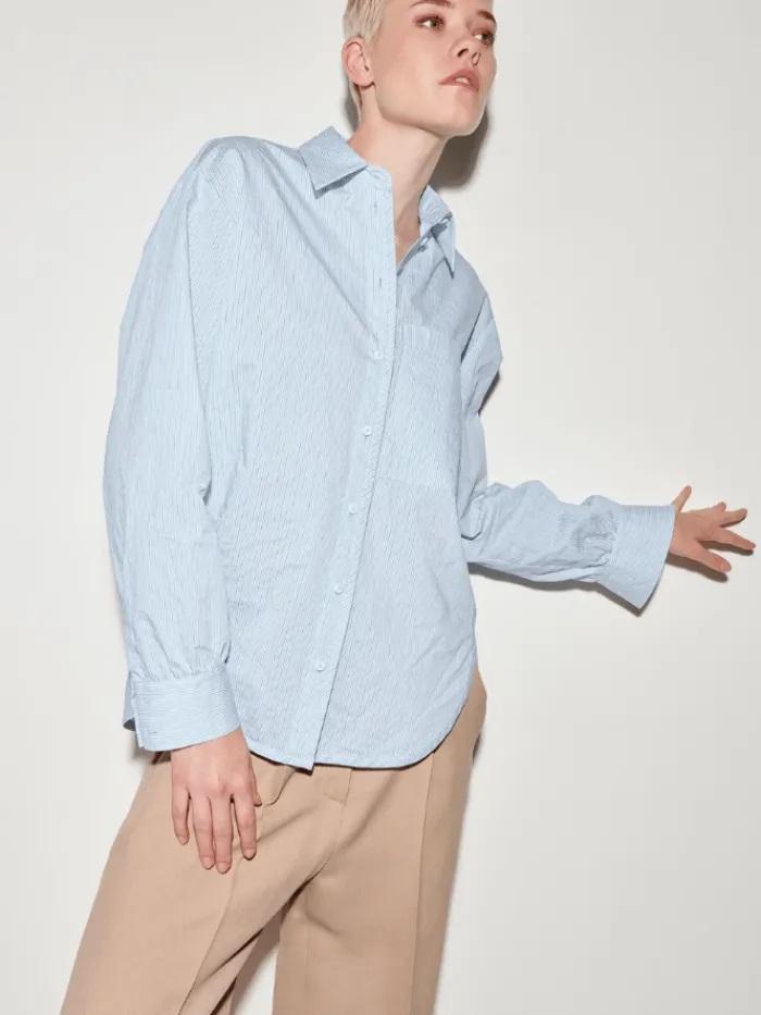 luisa_cerano_blue_multi_s_1.webp Luisa Cerano Tops | Gifts Under £250^Blue Multi Striped Shirt 298442 3600 Col 2191