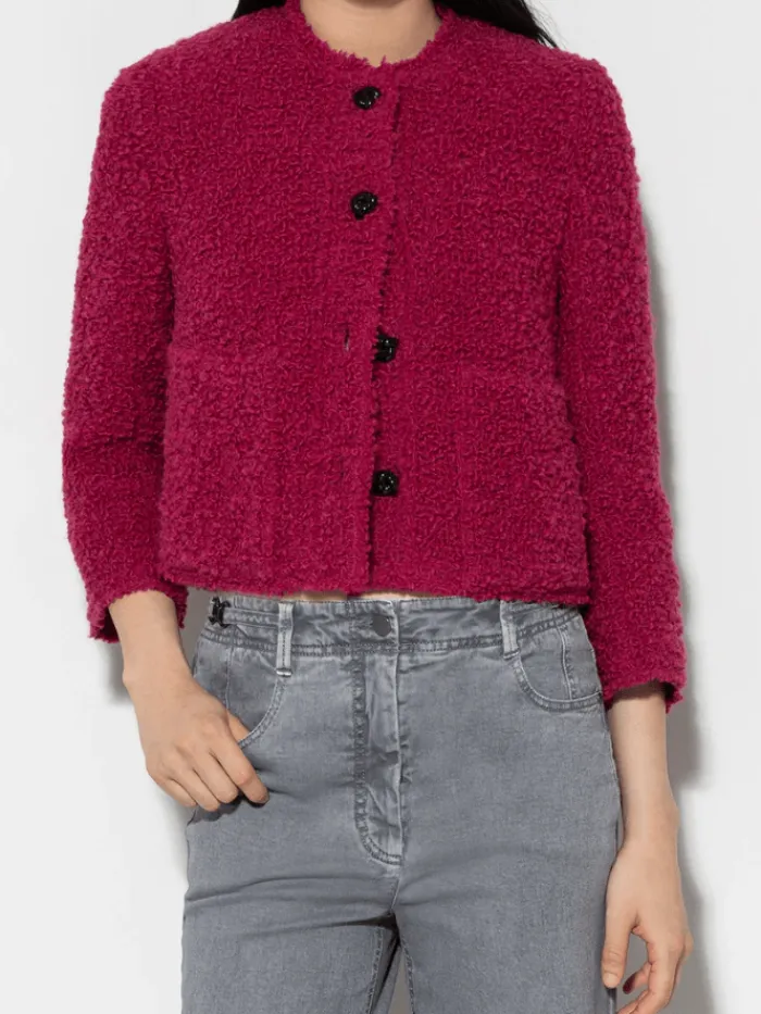 luisa_cerano_boucl_wool_t_1.webp Luisa Cerano Coats And Jackets | Luxury Gifts^Bouclé Wool Tweed Jacket In Berry Pink 408286 3524 Col 04
