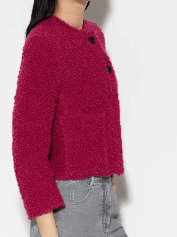 Luisa Cerano Coats And Jackets | Luxury Gifts^Bouclé Wool Tweed Jacket In Berry Pink 408286 3524 Col 04