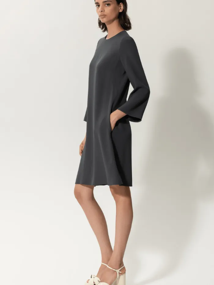 luisa_cerano_grey_mini_dr_2.webp Luisa Cerano Dresses | Gifts Under £250^Grey Mini Dress 788456 3417 Col 190