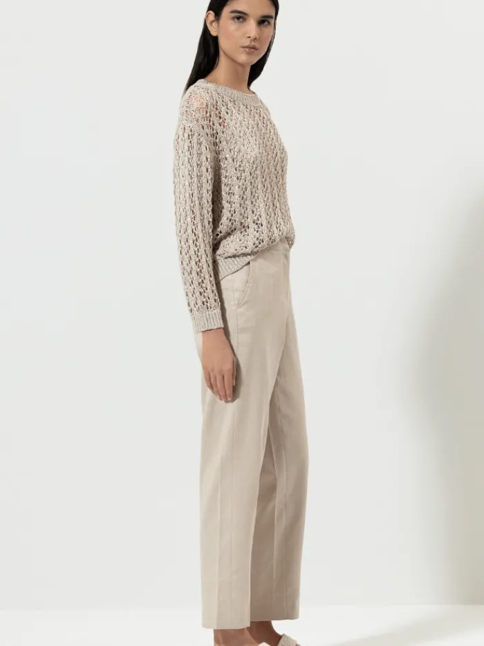 luisa_cerano_linen_blend__1-1.webp Luisa Cerano Trousers | Luxury Gifts^Linen Blend Tapered Trouser 678486 3267 0713