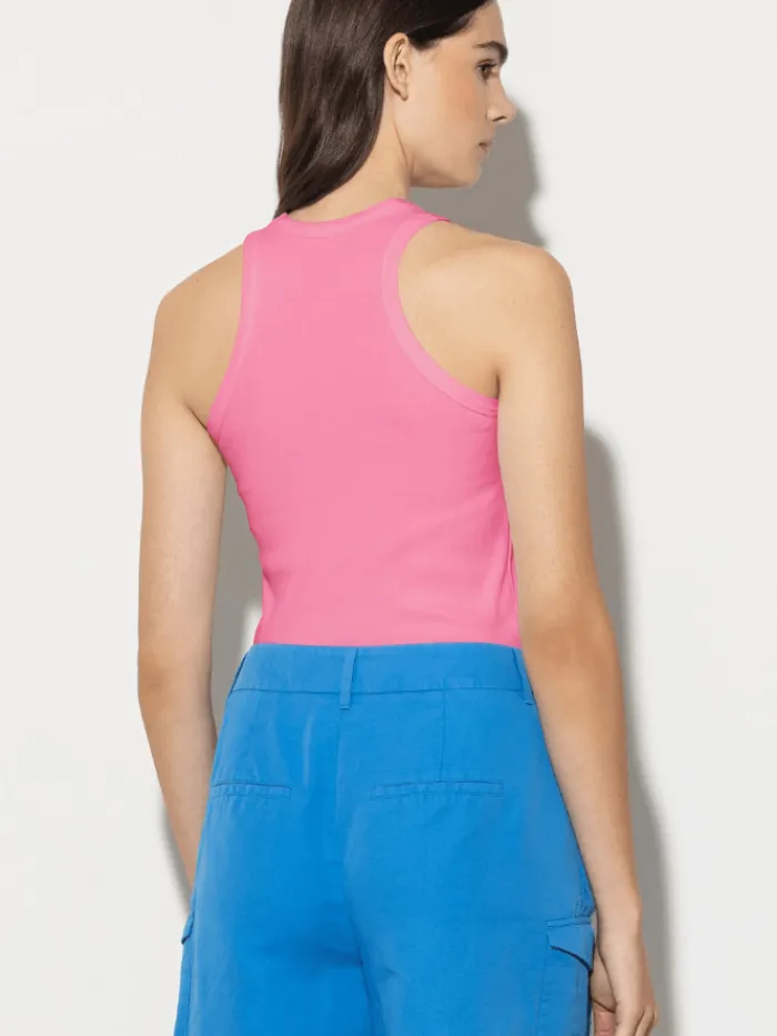luisa_cerano_ribbed_tank__3.webp Luisa Cerano Tops | Gifts Under £100^Ribbed Tank Top In Candy Pink 398128 7802 Col 0445