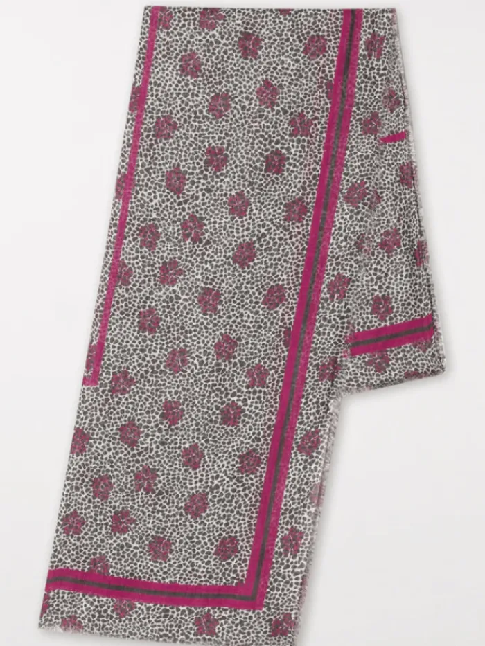 luisa_cerano_scarf_with_f_1.webp Luisa Cerano Bags | Scarves & Gloves^Scarf With Floral Motif Print 808689 9417 Col 1031