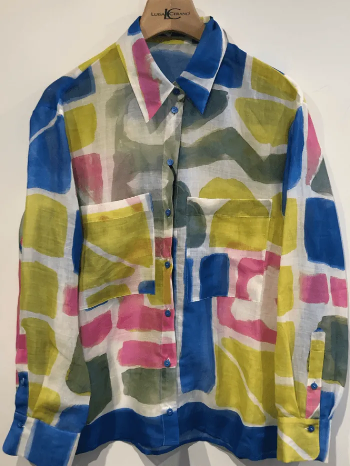 luisa_cerano_shirt_blouse_0.webp Luisa Cerano Tops | Gifts Under £250^Shirt Blouse With Ethnic Print 298360 3625 Col 1032