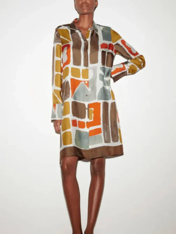 Luisa Cerano Dresses | Luxury Gifts^Shirt Dress With Ethnic Print 798495 3626 Col 1037