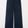 Luisa Cerano Trousers | Luxury Gifts^Softshell Wide Leg Trousers In Midnight Blue 608728 3686