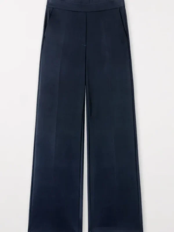 Luisa Cerano Trousers | Luxury Gifts^Softshell Wide Leg Trousers In Midnight Blue 608728 3686