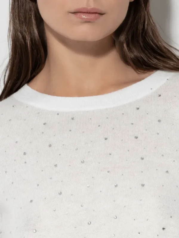 Luisa Cerano Knitwear | Luxury Gifts^Sweater With Rhinestones 108528 5923 Col 0103