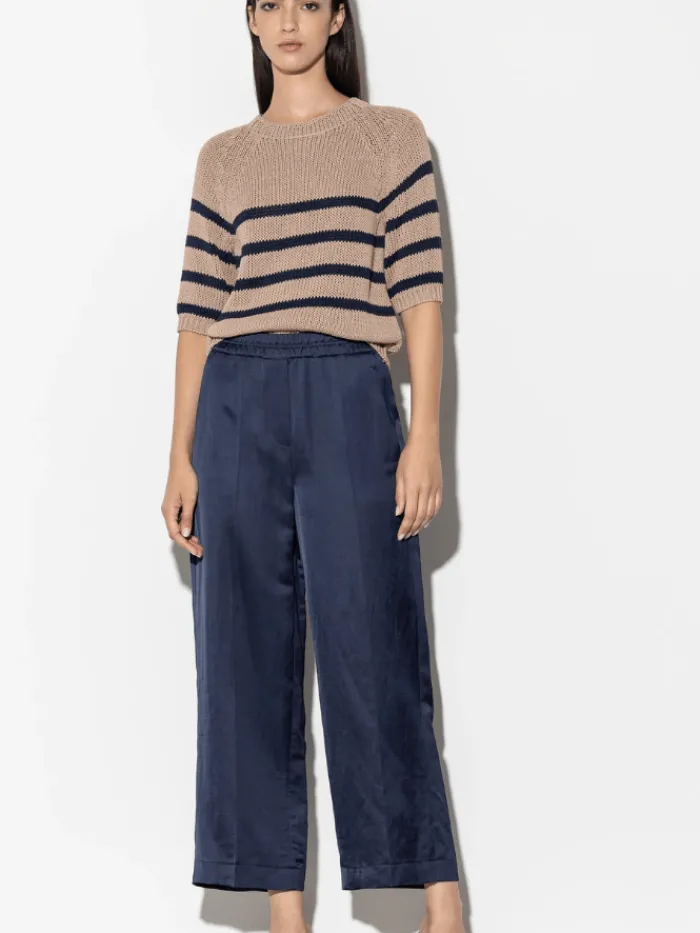 luisa_cerano_wide_leg_lin_1.webp Luisa Cerano Trousers | Luxury Gifts^Wide Leg Linen Blend Trousers In Navy 698524 3596 Col 029