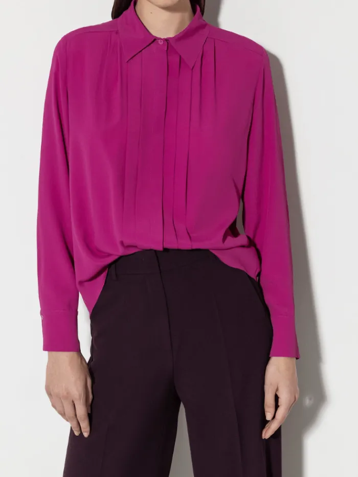 luisa_cerano_womens_blous_1.webp Luisa Cerano Tops | Luxury Gifts^Women's Blouse With Piping In Ultra Pink 208494 2179 Col