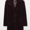 Luisa Cerano Coats And Jackets | Faux Fur Edit^Women's Burgundy Blazer Coat In Faux Fur 408942 4145 Col