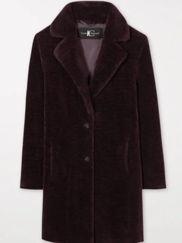 Luisa Cerano Coats And Jackets | Faux Fur Edit^Women's Burgundy Blazer Coat In Faux Fur 408942 4145 Col