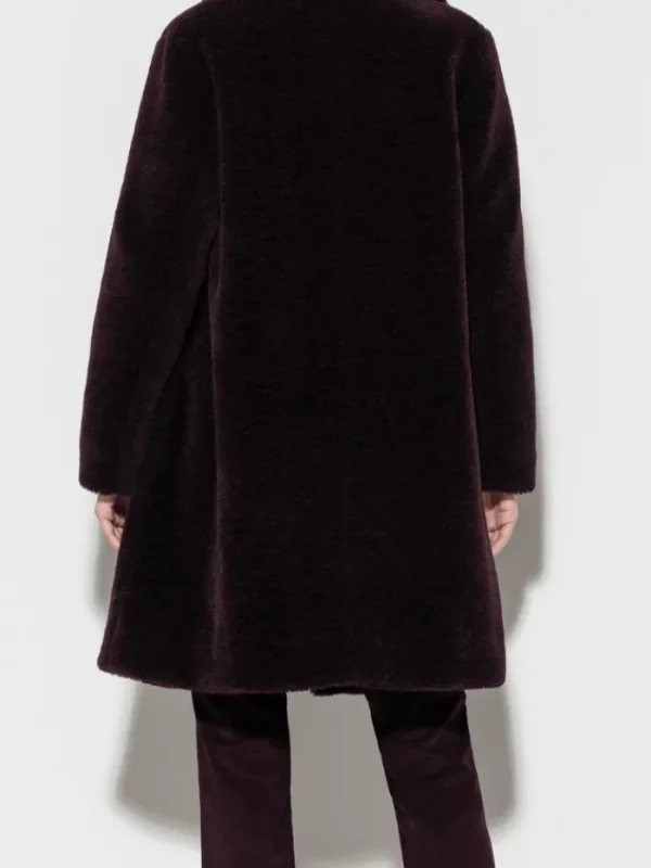 Luisa Cerano Coats And Jackets | Faux Fur Edit^Women's Burgundy Blazer Coat In Faux Fur 408942 4145 Col