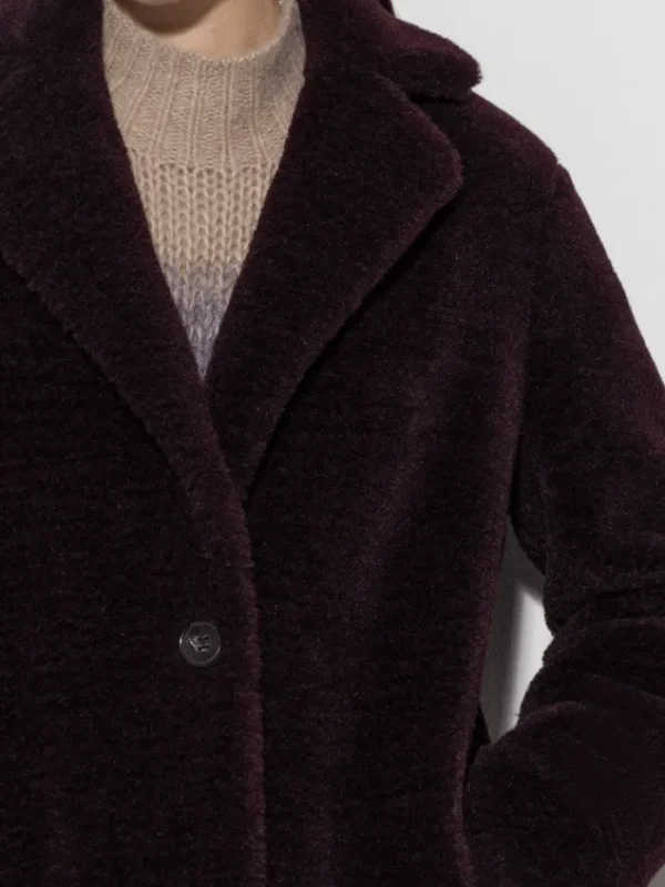 Luisa Cerano Coats And Jackets | Faux Fur Edit^Women's Burgundy Blazer Coat In Faux Fur 408942 4145 Col