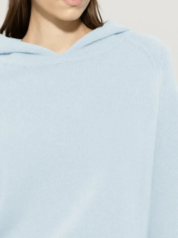 Luisa Cerano Knitwear | Luxury Gifts^Women's Cashmere Blend Hoodie In Sky Blue 118607 5871 Col