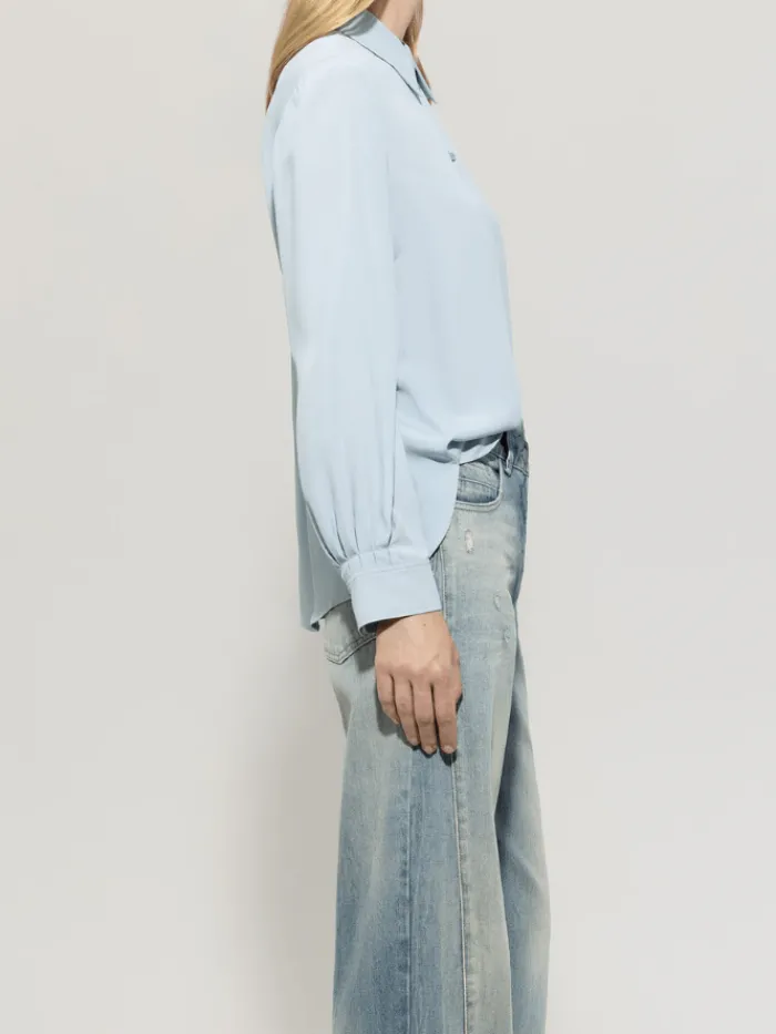 luisa_cerano_womens_silk__2-1.webp Luisa Cerano Tops | Luxury Gifts^Women's Silk Blend Shirt Blouse In Sky Blue 218514 2179 C