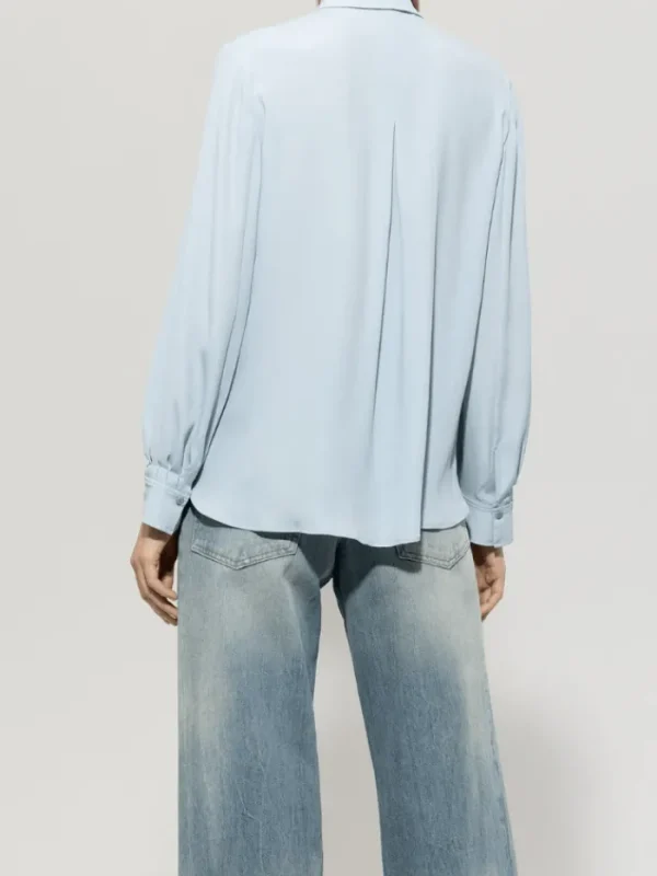 Luisa Cerano Tops | Luxury Gifts^Women's Silk Blend Shirt Blouse In Sky Blue 218514 2179 C