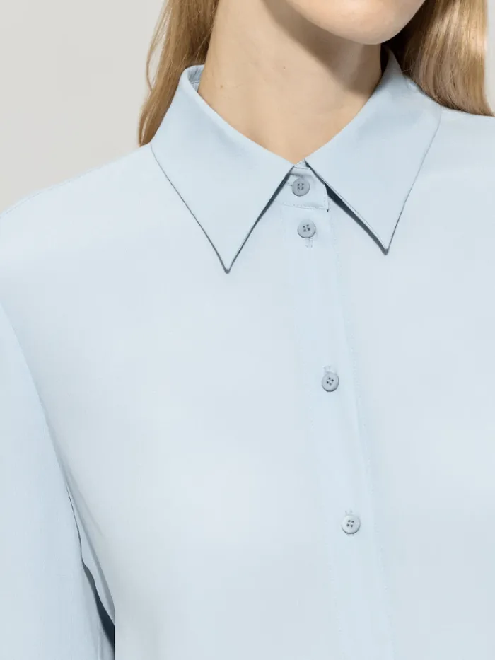 luisa_cerano_womens_silk__4-1.webp Luisa Cerano Tops | Luxury Gifts^Women's Silk Blend Shirt Blouse In Sky Blue 218514 2179 C
