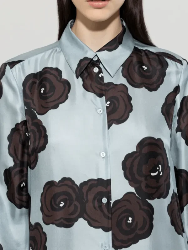 Luisa Cerano Dresses | Luxury Gifts^Women's Silk Shirt Dress With Flower Print 718565 3746 Co