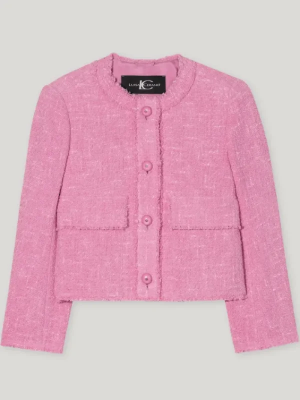 Luisa Cerano Coats And Jackets | Luxury Gifts^Women's Vintage Tweed Jacket In Pink 418338 3712 Col 4394