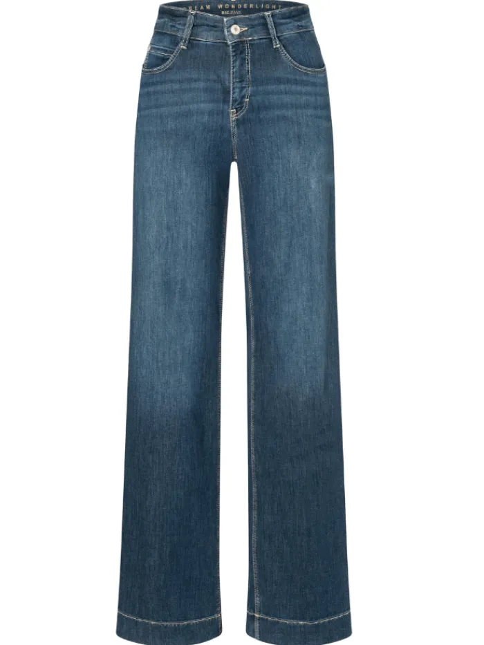 mac_womens_dream_wide_won_0.webp Mac Jeans Denim | Gifts Under £250^Mac Women's Dream Wide Wonder Light Jeans In Authentic Dark Wash 5441