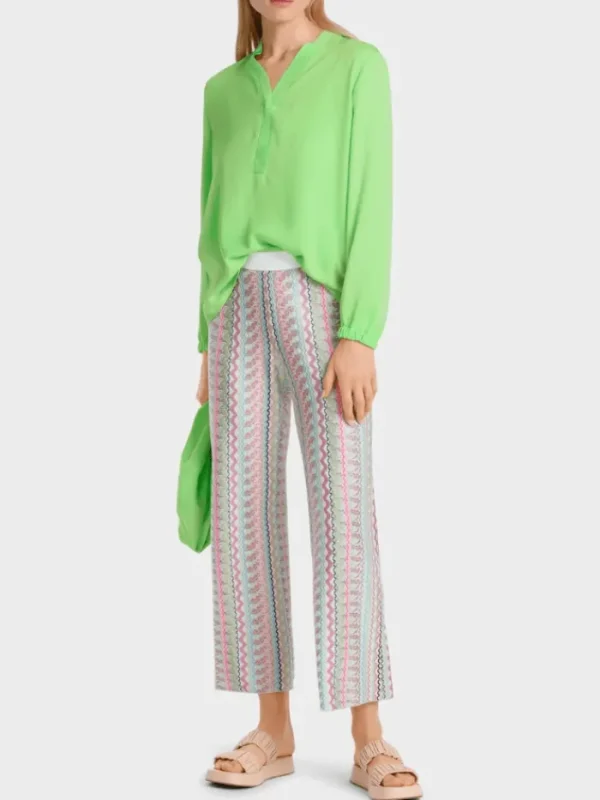 Marc Cain Additions Tops | Gifts Under £100^Blouse With V Neck In Apple Green WA 51.03 W39 COL