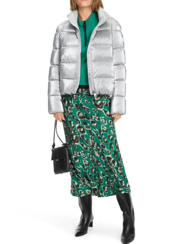 Marc Cain Additions Coats And Jackets | Luxury Gifts^Quilted Short Coat In Silver XA 12.08 W82 Col 800