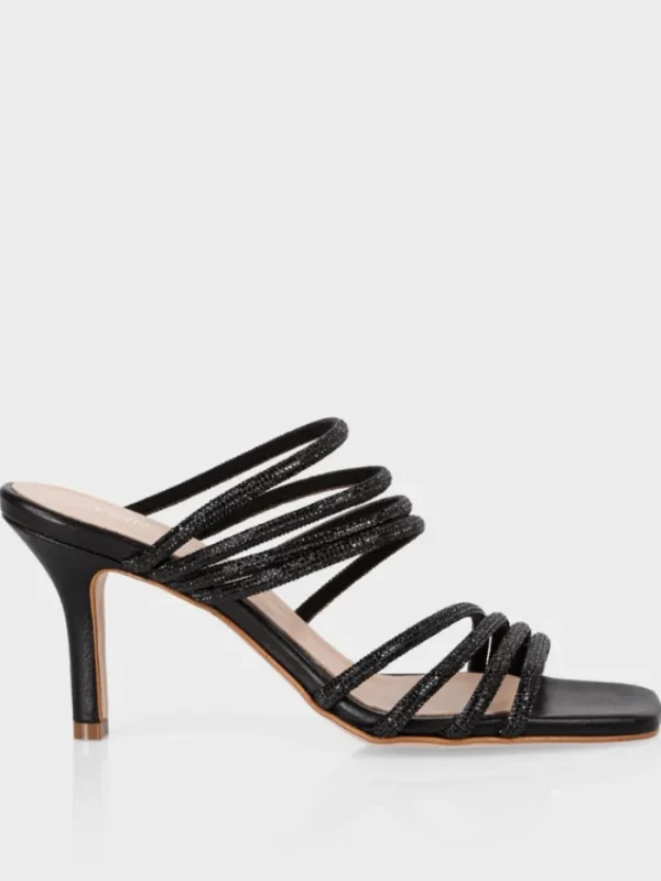 Marc Cain Party Wear | Footwear^Black Mules With Glitter Straps WB SG.08 Z08 COL 900