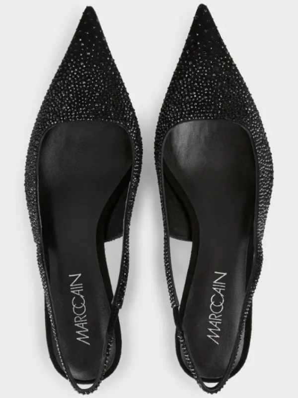 Marc Cain Party Wear | Footwear^Black Slingback Pumps With Crystals WB SD.06 L22 COL 900