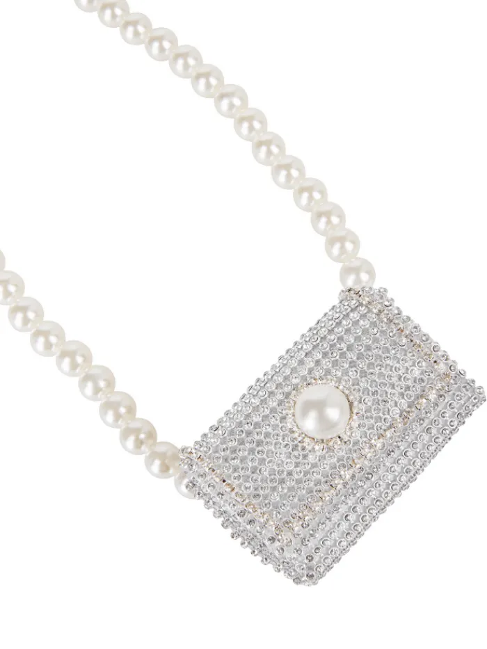 marc_cain_collections_bel_0.webp Marc Cain Collections Party Wear | Bags^Belt With Mini Bag In Silver And Diamantes WC G1