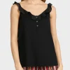 Marc Cain Collections Sweatshirts And T-Shirts | Tops^Black Frill Top UC 61.20 J14 COL 900