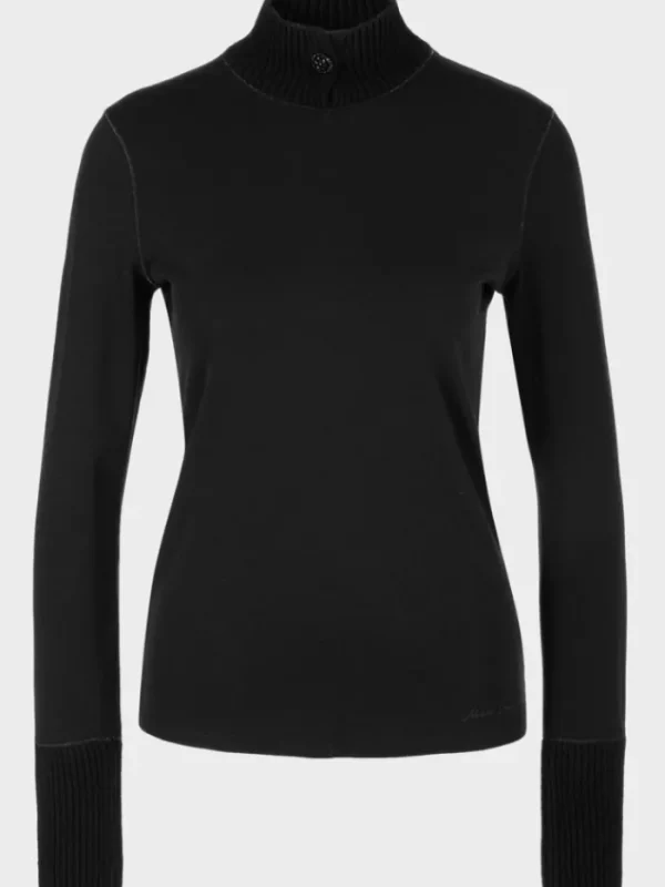 Marc Cain Collections Knitwear | Gifts Under £250^Black Turtleneck Polo Neck Top VC 48.25 J71 COL
