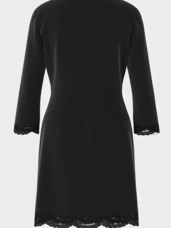 Marc Cain Collections Dresses | Party Wear^Black Mini Dress With Delicate Lace VC 21.39 W16