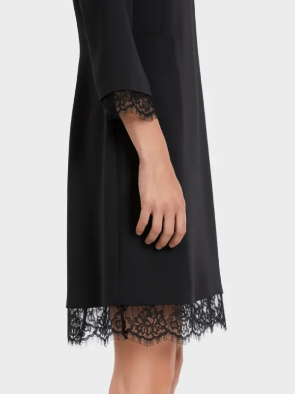 Marc Cain Collections Dresses | Party Wear^Black Mini Dress With Delicate Lace VC 21.39 W16