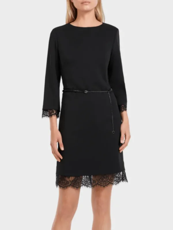 Marc Cain Collections Dresses | Party Wear^Black Mini Dress With Delicate Lace VC 21.39 W16