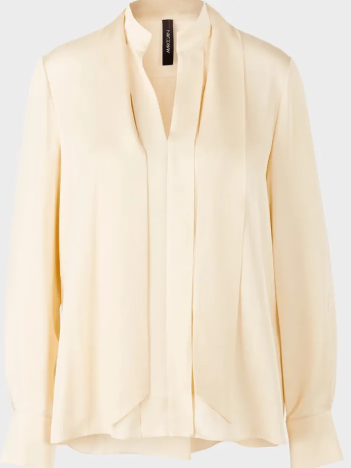 marc_cain_collections_cre_0-1.webp Marc Cain Collections Tops | Gifts Under £100^Cream Blouse With Scoop Neck VC 51.30 W60 COL 11