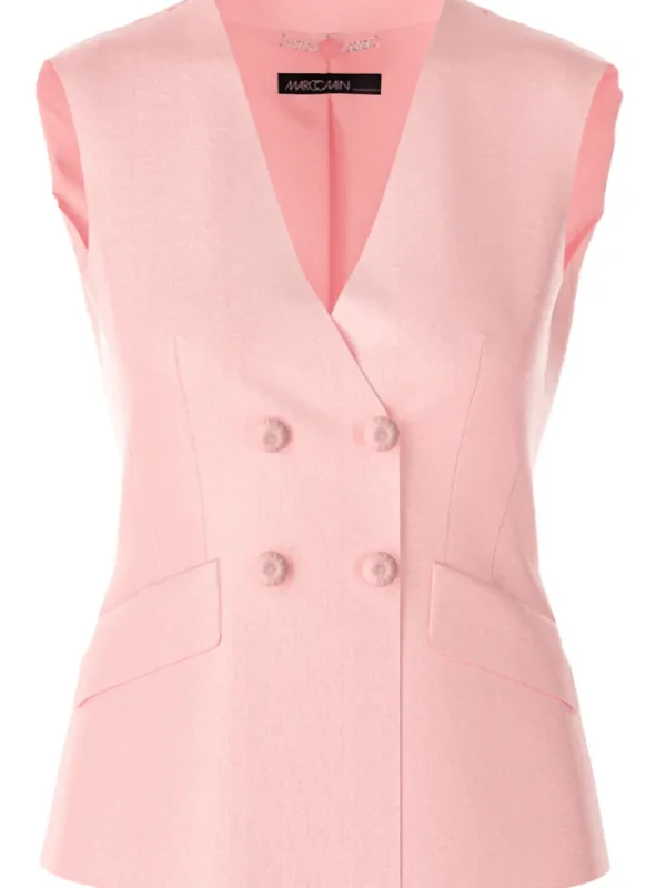 Marc Cain Collections Coats And Jackets | Tops^Double Breasted Fitted Waistcoat In Soft Seashel