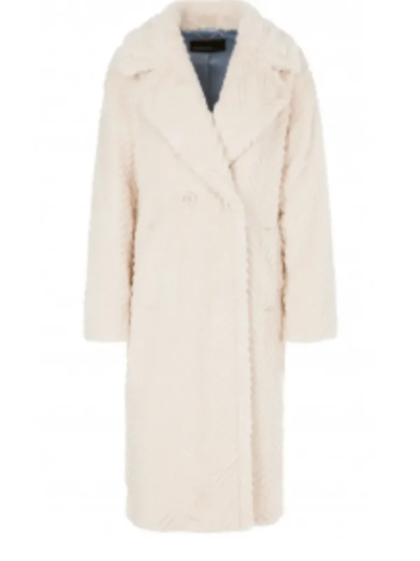 Marc Cain Collections Coats And Jackets | Party Wear^Double Breasted Coat In Light Beige XC 11.17 W95