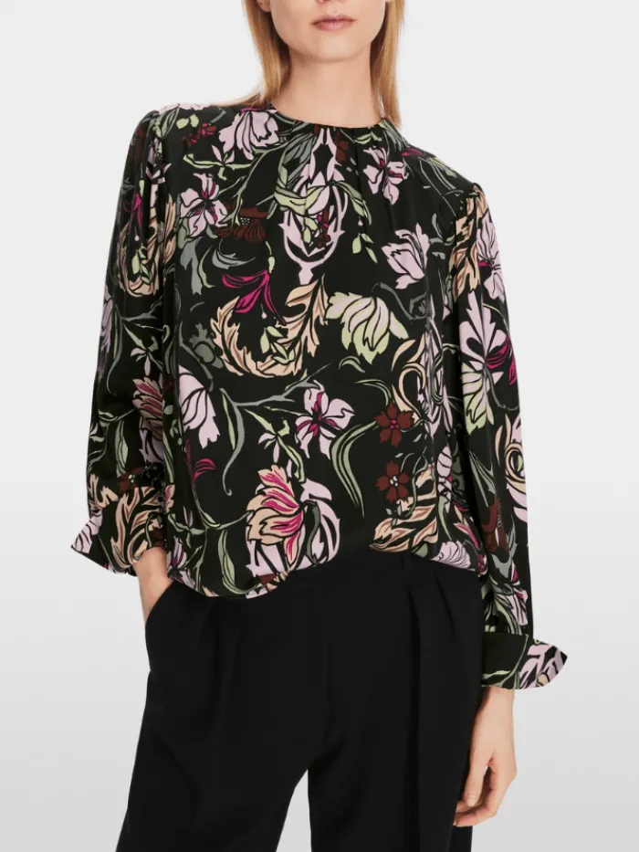 marc_cain_collections_flo_1.webp Marc Cain Collections Tops | Gifts Under £250^Floral Blouse With Silk XC 51.19 W44 COL 900
