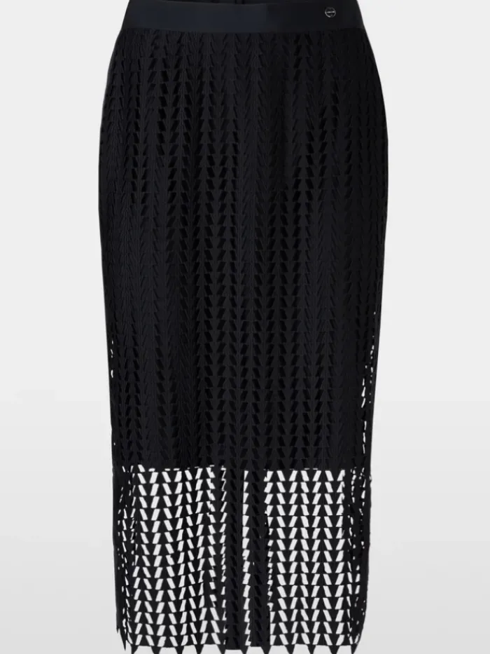 marc_cain_collections_ope_0.webp Marc Cain Collections Gifts Under £100^Openwork Midi Skirt In Midnight Blue XC 71.10 W3